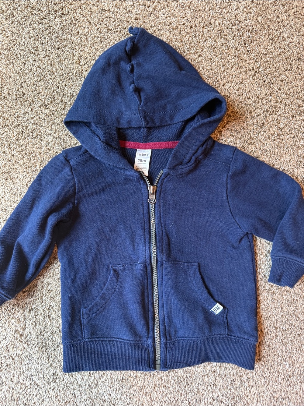 Carter's | Dark Blue Spiked Hooded Zip-Up Sweatshirt